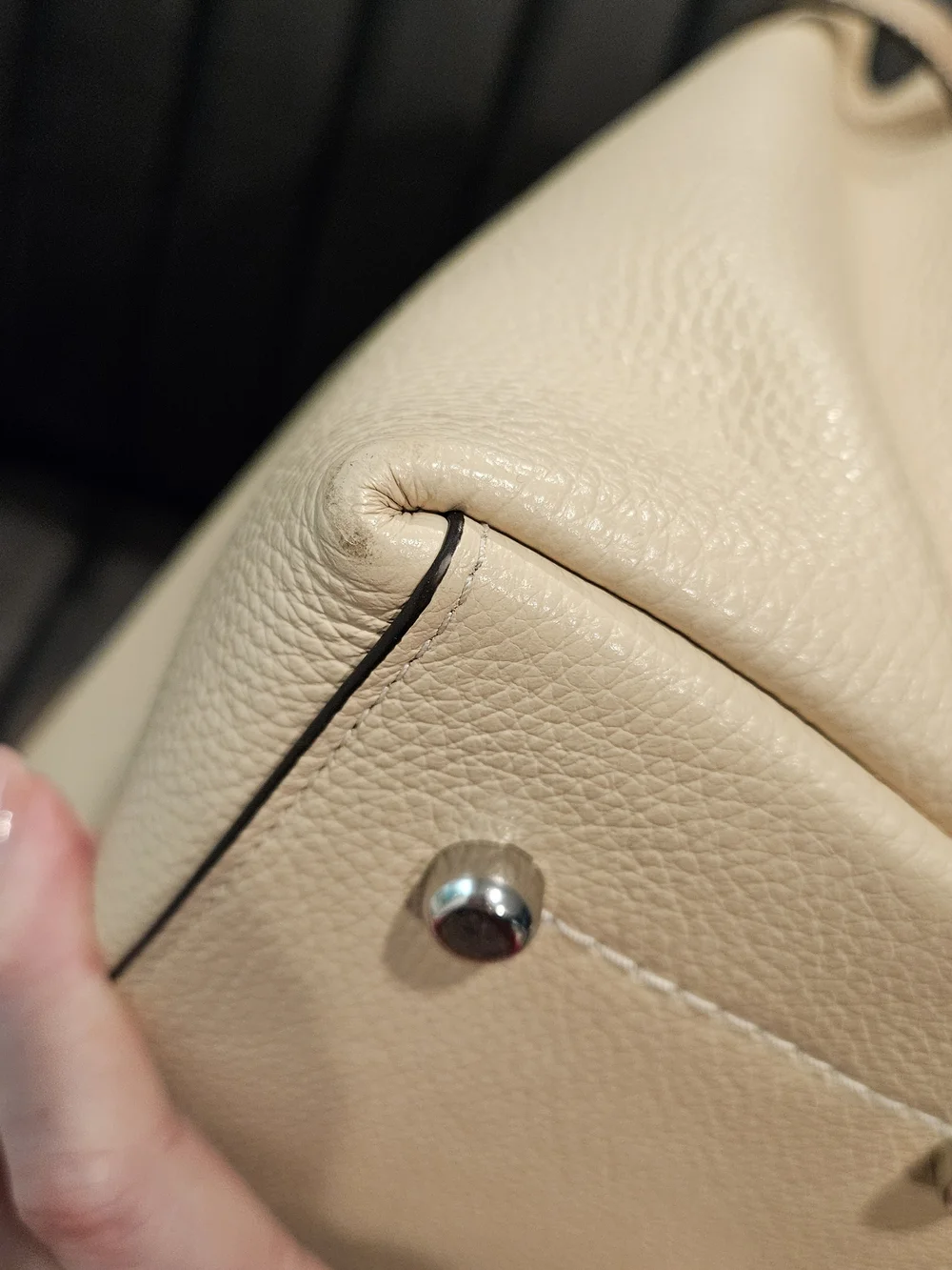 Coach Hanna Carryall (CH536) Pebbled Leather Tote Bag in Ivory MSRP $550
